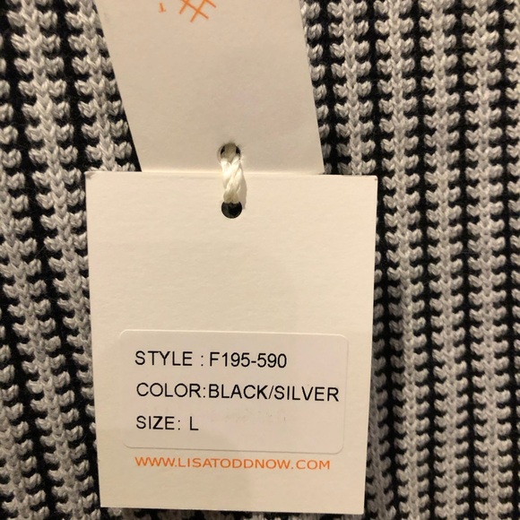 Lisa Todd Black and White Striped Crewneck Sweater - Picture 5 of 11